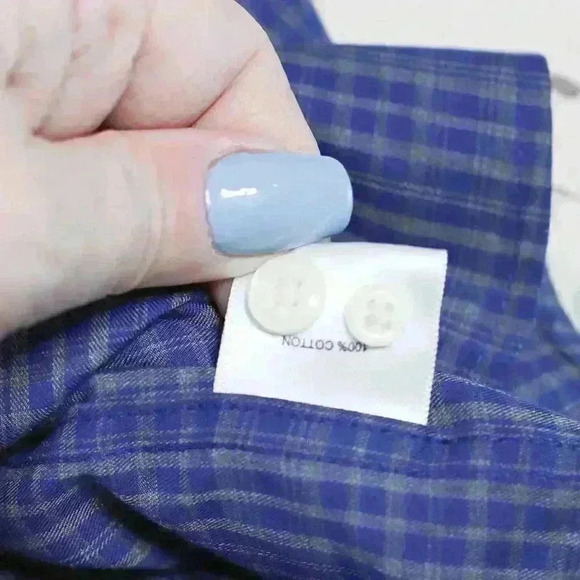 Peter Millar small plaid blue/grey button down shirt size XL - Picture 13 of 13